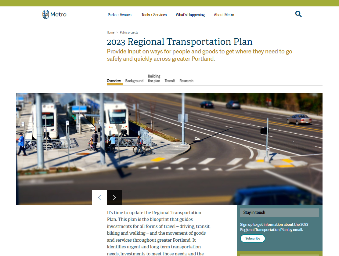 2023 Regional Transportation Plan - Oregon Metro