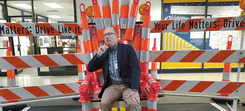 Mike sitting on the Throne of Cones