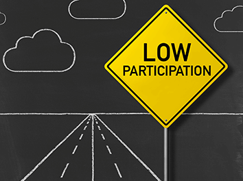 Low Participation on Public Engagement Caution Sign
