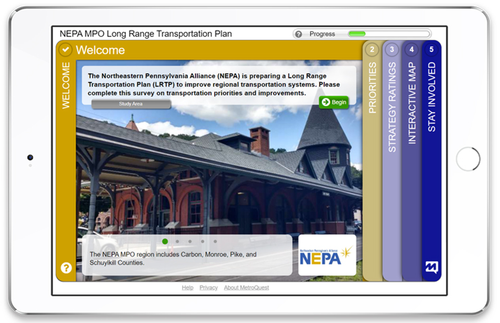 Long Range Transportation Planning with MetroQuest in Northeastern Pennsylvania 