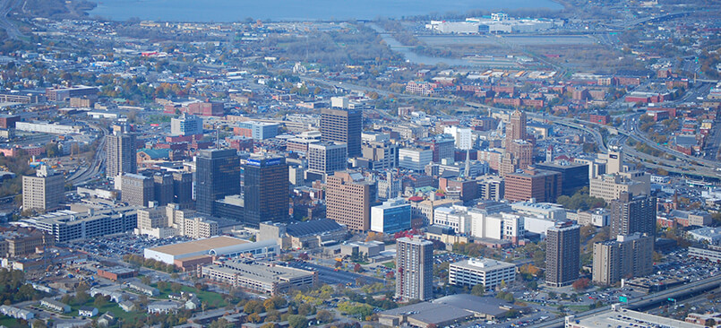 Arial view of the City of Syracuse,NY
