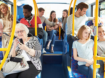 bus with people on devices